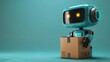 © Balerinastock - Cute robot holding a box