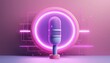 © Goodstock - A vibrant microphone design with a glowing pink circle, perfect for presentations, podcasts, or music-themed visuals.