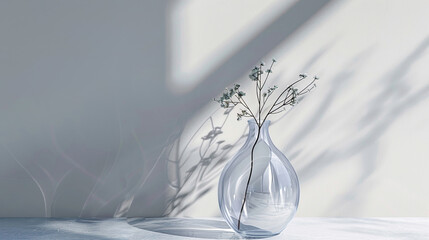 Canvas Print - Simple Beauty: A Single Stem of Flowers in a Glass Vase