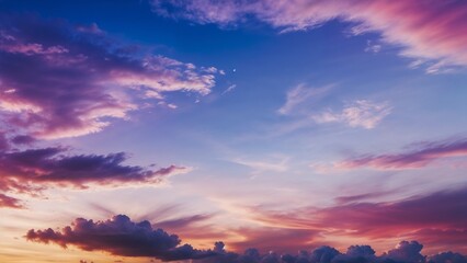 Wall Mural - Stunning colorful sky during sunset with clouds, showcasing the beauty of nature’s evening display.