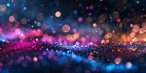 Poster - a captivating abstract background with vibrant colors and blurred bokeh lights, creating an enchanti