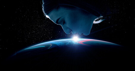 Wall Mural - the universe within . mixed media
