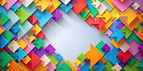 Poster - Abstract background with colorful irregular shapes and arrows , abstract, background, colorful, shapes, arrows, design