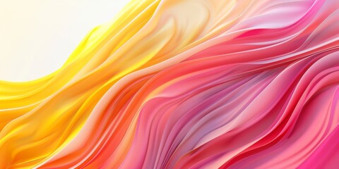 Wall Mural - stunningly beautiful flowing waves in warm tones of pink and yellow, ideal for a variety of creative
