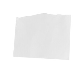 White ripped piece of paper isolated on transparent background PNG file