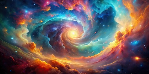 Wall Mural - nebula abstract background in vibrant colors and swirling patterns, nebula, abstract, background, sp