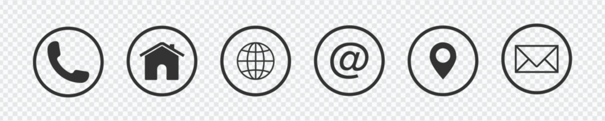 Poster - Contact Information Icon Set for Web and Business Cards