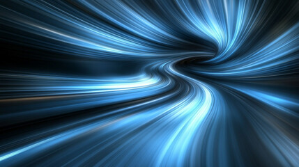 Wall Mural - dynamic blue motion blur, evoking a sense of speed and fluidity. The swirling patterns and gradient tones suggest a fusion of energy, technology, and modernity