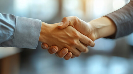 Wall Mural - professional businessman extends his hand for a handshake, symbolizing trust, cooperation, and partnership in a corporate setting