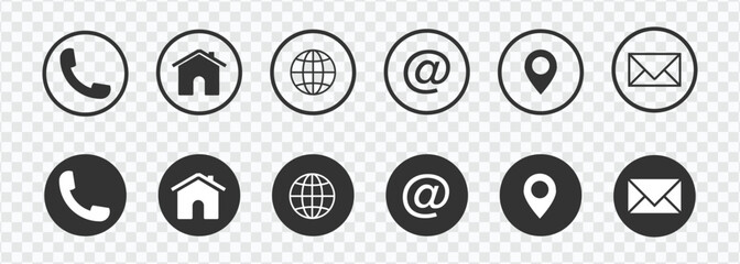 Poster - Contact Information Icon Set for Web and Business Cards