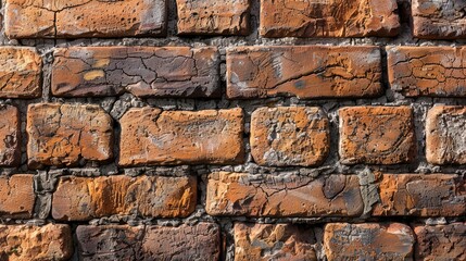 Wall Mural - Old clay brick wall as a backdrop for creative design or studio setting