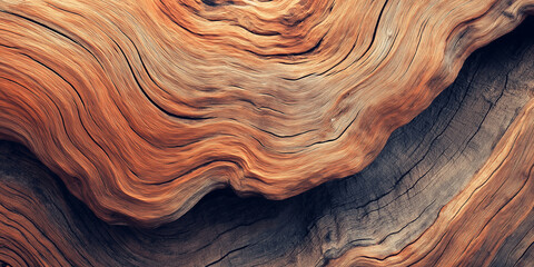 Aufkleber - Closeup of wood grain forming interesting patterns with warm tones