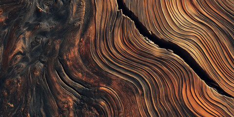 Aufkleber - Ancient wood grain texture showing knots and growth rings