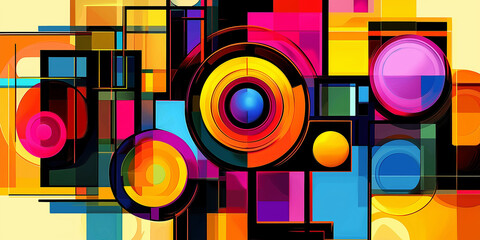 Aufkleber - Abstract colorful background with overlapping geometric shapes