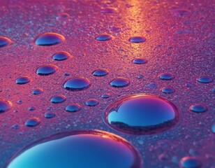 Sticker - water drops on red surface