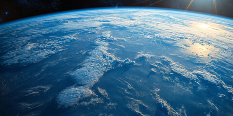 Aufkleber - Planet earth rotating in the shine of the sun with galaxy and stars
