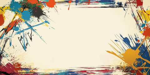 Poster - Colorful abstract background with copy space bordering painted edges