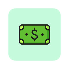 Poster - Dollar currency line icon. Income, payment, cash, banknote. Money exchange concept. Vector illustration can be used for topics like investment, financial crisis, monetary