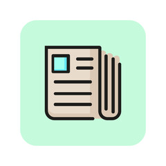 Poster - Newspaper line icon. Article, news, headline. News concept. Vector illustration can be used for topics like broadcasting, headlines, breaking news