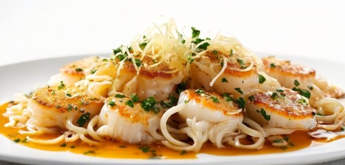 plate pasta with shrimp and sauce