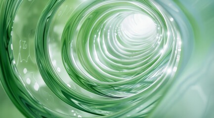 Poster - an enchanting abstract visualization of swirling green glass evoking deep tranquility and reflection