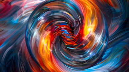 Wall Mural - A swirling vortex of fire and smoke with a dark center. 