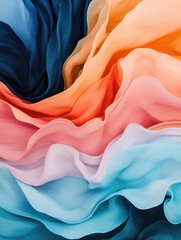 Poster - Stunning abstract art design featuring flowing organic pastel shapes and soft fluid movements creating a captivating and soothing visual experience