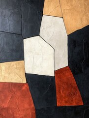 Aufkleber - Muted Abstract Shapes with Textured Backgrounds for Sophisticated Digital Artwork  Irregular shapes in soft subdued colors with unique textures create a modern