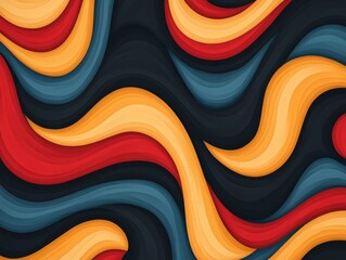 Poster - Mesmerizing abstract pattern with fluid interlocking shapes in a seamless harmonious composition  Captivating digital artwork with a dynamic contemporary aesthetic