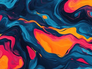 Poster - Visually captivating abstract pattern featuring fluid interlocking shapes in a seamless and harmonious composition  This digital artwork showcases a modern minimalist aesthetic with a dynamic vibrant