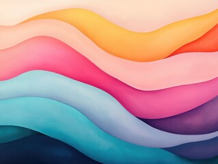 Poster - Serene and Tranquil Abstract Art Composition Featuring Soft Rounded Shapes and Gentle Gradients for a Calming and Elegant Visual Experience