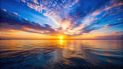 Wall Mural - tranquil sunset over calm sea and sky, serene, peaceful, ocean, water, sunset, sky, calm, evening, t