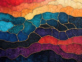 Poster - Captivating Organic Shapes with Hand Drawn Textures in Abstract Art A Mesmerizing Visual of Innovation and Creativity
