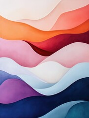 Poster - Organic delicate pastel toned gradients and soft flowing abstract shapes come together in this captivating digital artwork  The serene