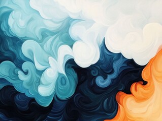 Poster - Mesmerizing Swirling Clouds of Abstract Expression   Ethereal Dreamlike Artwork with Fluid Shapes and Vibrant Colors