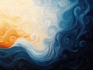 Poster - Captivating abstract art featuring swirling cloud like shapes in a dreamlike airy and atmospheric composition  The fluid