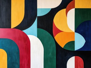 Poster - Striking and modern abstract art piece featuring a harmonious blend of organic shapes and geometric elements creating a visually captivating and conceptual composition