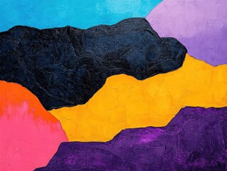 Poster - Vibrant Amorphous Shapes with Textured Surfaces in Abstract Composition  Dynamic and Fluid Digital with Captivating Geometric Patterns and Vivid Colors