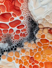Poster - Mesmerizing abstract composition of organic shapes with intricate digital patterns detailed textures and vibrant colors that evoke a sense of wonder and imagination