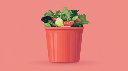Poster - of a zero waste lifestyle concept featuring the composting of food scraps as an eco friendly and sustainable solution