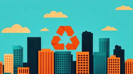 Poster - Circular Economy Infographic   Reducing and Reusing Waste Through Flat Design Sustainable Eco Friendly Recycling and Repurposing Concept