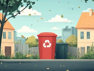 Poster - Minimalist and flat design recycling awareness campaign poster promoting sustainable living and environmental conservation  The conveys a simple yet powerful message about reducing waste