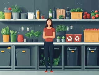 Poster - Visually Engaging Waste Reduction Infographic Guides with Flat Design Promoting an Eco Friendly Lifestyle and Sustainable Living