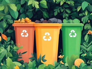 Poster - Eco Friendly Waste Reduction Campaign with Minimalist Flat Design Posters and Digital Advertisements Promoting Sustainable Practices and Environmental Conservation