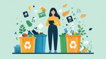 Poster - Innovative Waste Management App with Digital Tracking and Customizable Eco Friendly Tips for Efficient Sustainable and Data Driven Waste Reduction and Recycling