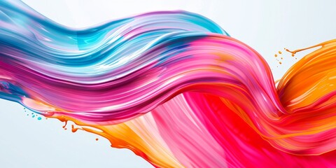 Wall Mural - a vibrant wave of colorful paint strokes creates a dynamic visual energy that captivates the viewer
