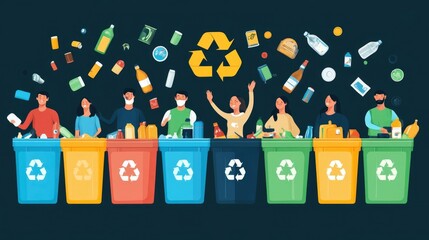 Poster - Hands On Recycling Workshops for Sustainable Learning and Flat Design Creative educational activities that teach practical skills for reusing reducing and conserving resources through engaging
