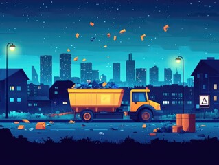 Poster - Visually Striking Flat Design for Impactful Waste Management Poster Promoting Environmental Conservation and Sustainability Efforts