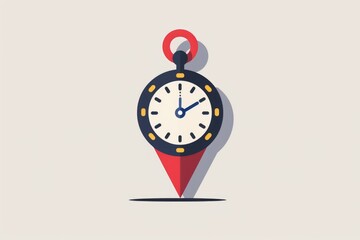 Poster - A close-up shot of a clock with a red marker pointing to the time