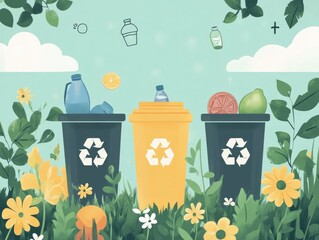 Poster - Recycling Education Program Featuring Interactive Workshops and Hands on Activities in Flat Design for Environmental Awareness and Sustainable Practices